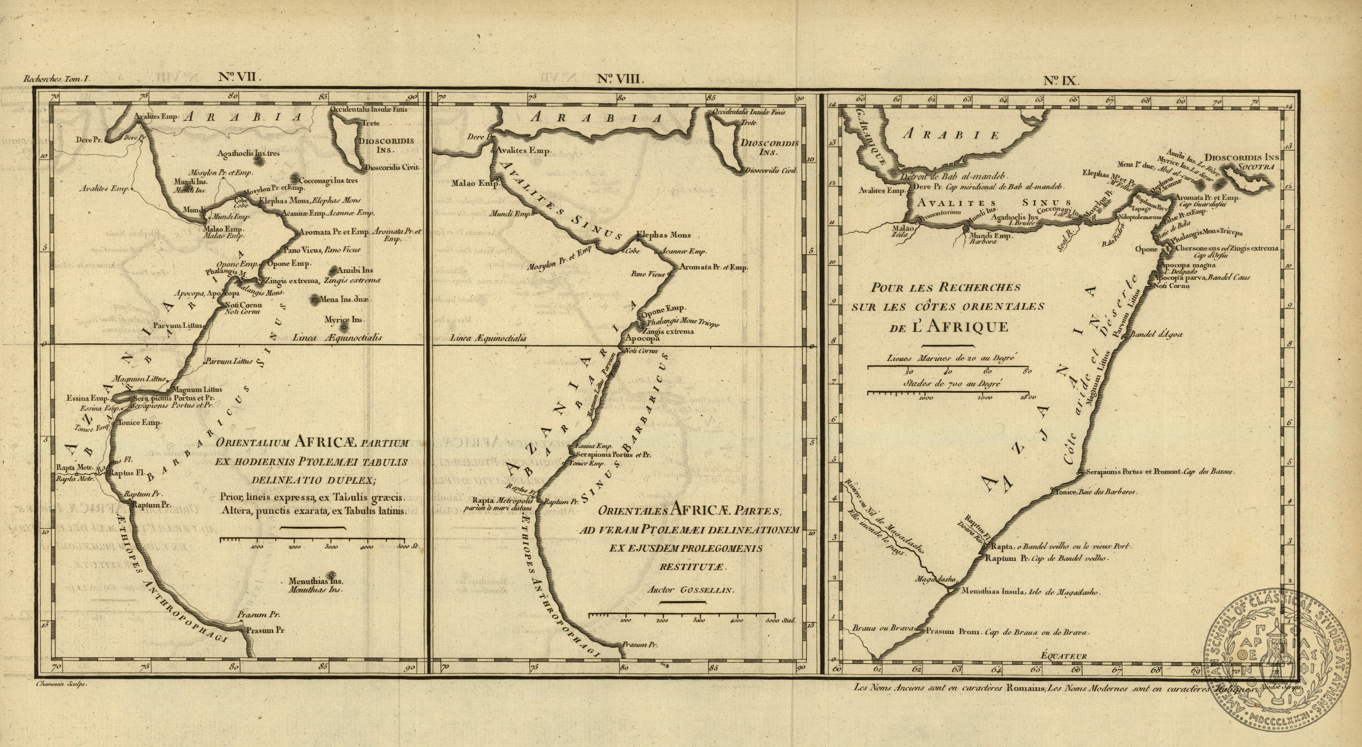 Orientalium Africae partium ex hodiernis Ptolemaei tabulis…
Orientales Africae partes ad veram Ptolemaei delineationem…
Pour les recherches sur les cotes orientales de l'Afrique